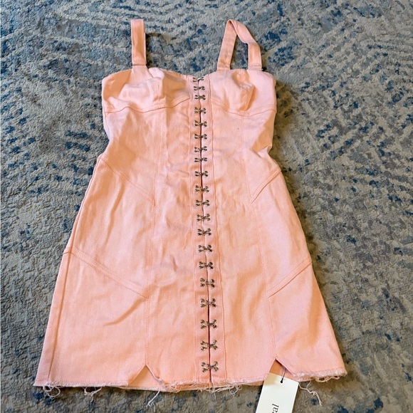 For Love and Lemons Monika Hook Front Mini Dress - Cotton Candy XS - Picture 3 of 6